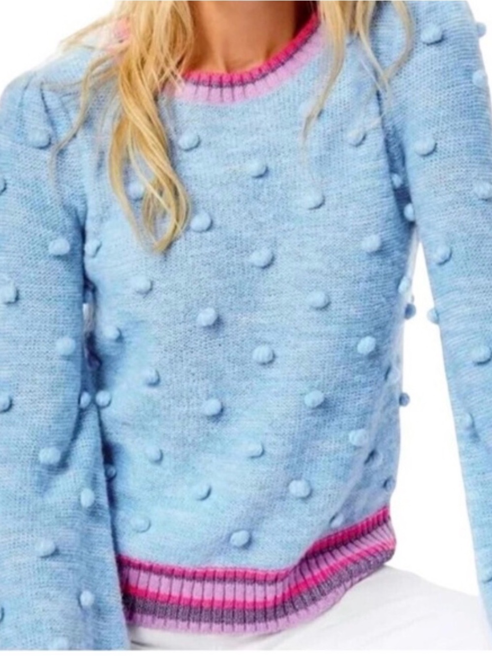 Lilly Pulitzer Crewneck Sweater in Blue & Pink Small